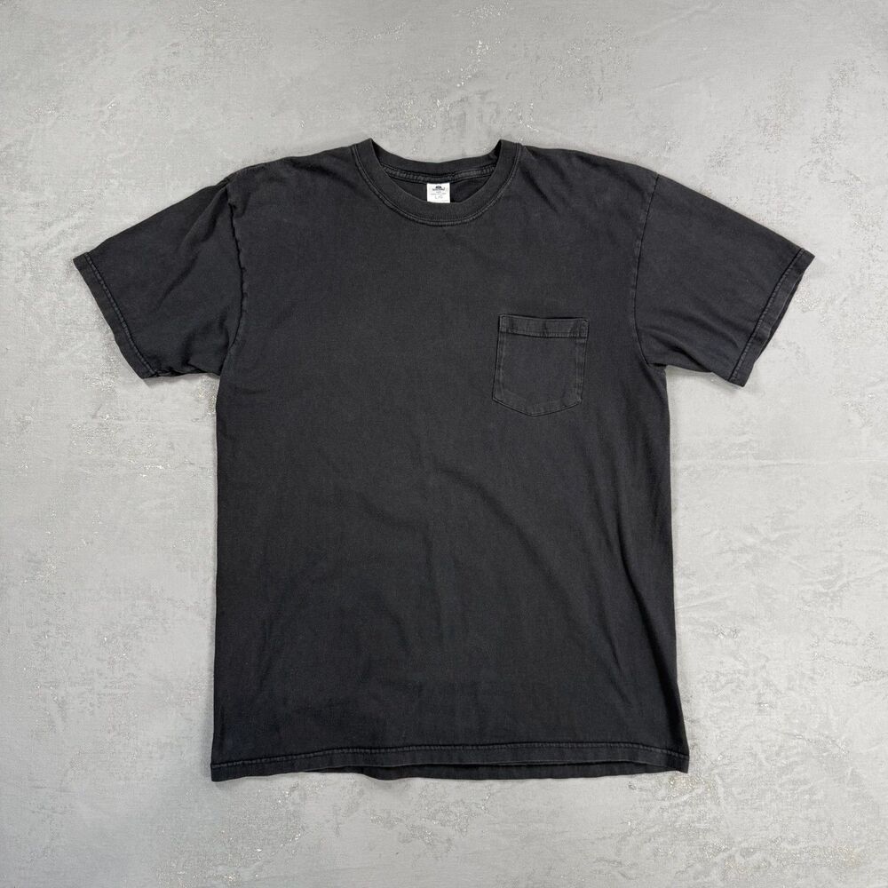 Vintage Stafford Black Cotton Jersey Pocket T-Shirt Men's Large